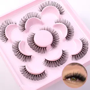 5 pairs of Russian DD curl eyelashes with natural volume and dense synthetic fibers