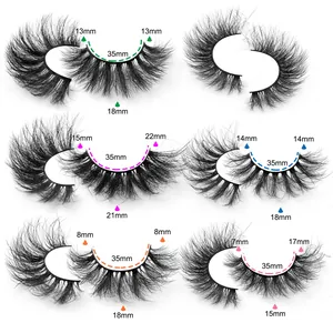 20 pairs of fluffy false eyelashes in 6 styles with detailed length specifications