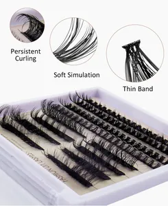 Macro view of clustered eyelashes showing natural curling and ultra-fine lash bands
