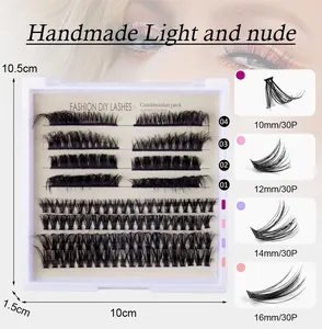 Detail of DIY eyelash extension kit showing 10-16mm lengths in a 10.5x10x1.5cm white case