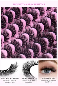 Macro shot of 8D volume faux mink lashes showing dense texture and natural curl detail