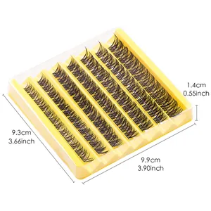 7-row large capacity natural volume individual cluster lash extensions in yellow tray
