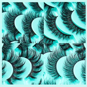 48 Paar dichte und voluminöse Kunstmink-Wimpern in einem Multipack-Tablett-Set