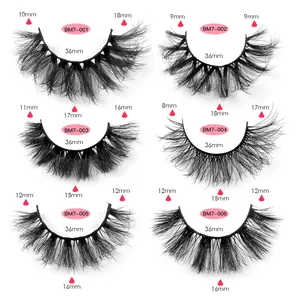 7 pairs of fluffy faux mink lashes featuring curly thick volume for dramatic stage makeup
