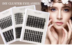 Detailed DIY cluster eyelashes kit with natural volume and wispy mink-like finish