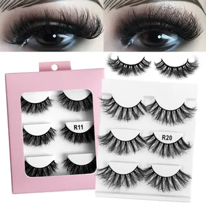 Faux Mink False Eyelashes 6D Fluffy Voluminous Natural Cross Long Wispy Hand Made Makeup Eye Lashes For Women Party Wedding