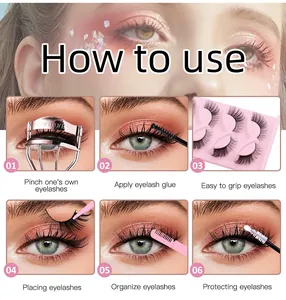 Schritt-für-Schritt-Anleitung für Fox-Eye-Wimpern mit rosa Zubehör und Zange