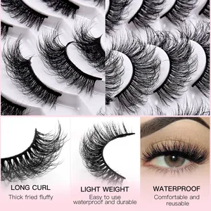 12 pairs of natural wispy false eyelashes with fluffy volume and dramatic curl effect