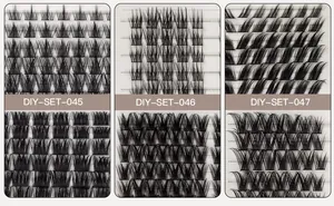 Detailed comparison of DIY segmented false eyelashes in three dense styles 045 046 047