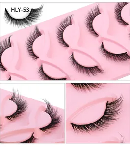 Makro-Detail der HLY-53 Fuchsaugen-Wimpern mit dichten, kreuzweise geschwungenen Härchen