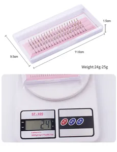 Detailed dimensions and 24g weight measurement of the individual eyelash set box