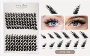 DIY faux mink eyelash cluster set featuring 10mm to 16mm varied lengths for natural volume