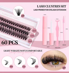 Set extension ciglia 40D con colla e pinzette incluse lunghezze 10mm 12mm 14mm