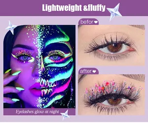 Leuchtende Glitzer-Wimpern mit leichtem und flauschigem Effekt für Party-Make-up