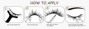 Step-by-step tutorial guide on how to apply natural false eyelashes with clear bands