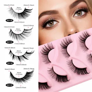 Größentabelle für 5 Paar dichte Fuchsau fuchsartige falsche Wimpern mit detaillierten Längenangaben