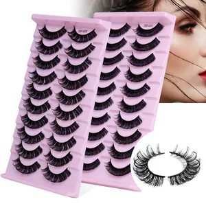 Ciglia finte russe DD curl volume set da 10 paia con effetto denso e naturale curvo