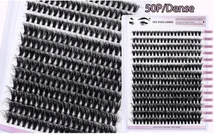 Detailansicht von 50 Clustern DIY Wimpernverlängerung-Set mit 8mm bis 16mm Länge