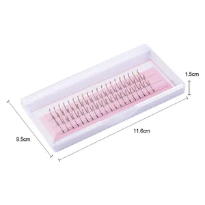DIY colorful cluster lashes with gold glitter accents in a transparent storage box