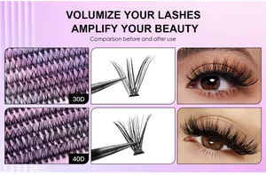 Kit d'extension de cils DIY densités 30D et 40D avec pince à épiler en métal