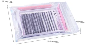 DIY eyelash extension kit dimensions 20.2x12.3cm in holographic packaging with tools