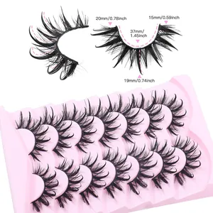 Dramatische künstliche Wimpern, 7 Paar voluminöse Wimpern mit 20mm Länge und Schwung