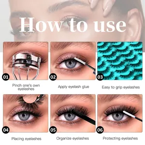 Faux mink 20 pairs eyelash set with applicator tool kit for natural voluminous eye makeup