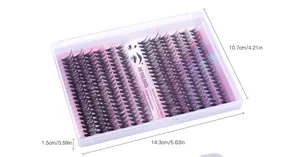 Spécifications de taille du coffret de 12 rangées de faux cils segmentés DIY