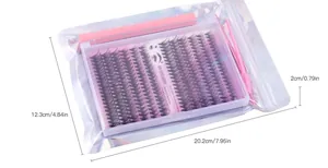 Kit d'extension de cils DIY avec colle et brosse dans un sac holographique argenté