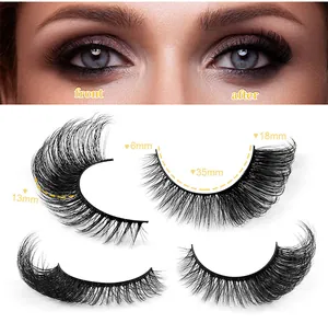 Detailed lash map showing 6mm to 18mm lengths for fox-eye style false eyelashes