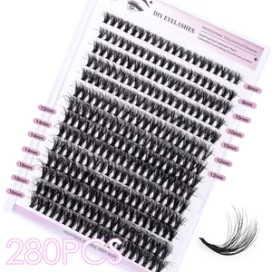 280er Set DIY Einzelwimpern Cluster in 8-16mm Länge für natürliche Wimpernverlängerung