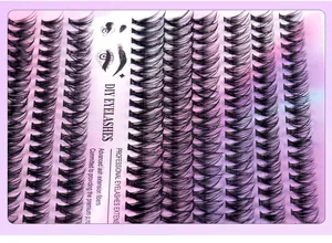 Vue détaillée des cils segmentés DIY avec des fibres synthétiques de haute qualité