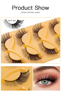 Makro-Detail von HLY-54 3D geflügelten künstlichen Wimpern mit Volumen und Schwung