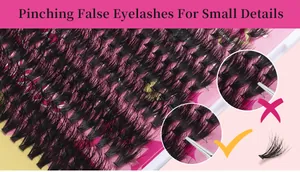 Correct way to pick up individual cluster lashes with tweezers for lash application