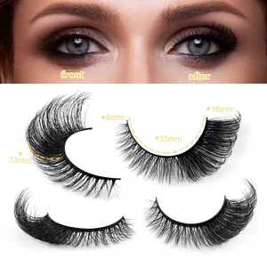 5 pairs of cat-eye false eyelashes with dramatic wing effect and tapered lengths