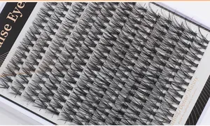 Macro detail of large capacity individual cluster lash extensions on scale base