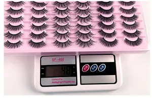 30 paia di ciglia finte russe DD curl folte in vassoio rosa dal peso di 48g