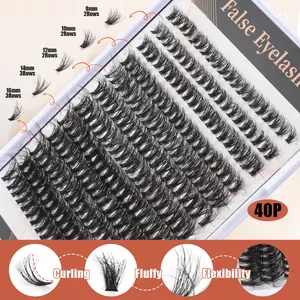 DIY cluster lashes set with 240 clusters and lengths from 8mm to 16mm for natural curling
