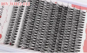 Détail macro de cils individuels noirs naturels avec une courbure prononcée