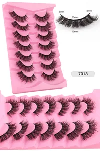 Detailed size chart for 7013 false eyelashes with 8mm to 15mm length and 35mm width
