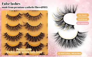Detail von 3D-Lagen-Wimpern mit flexiblen Baumwollbändern und weichen PBT-Fasern