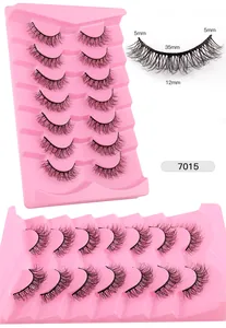 Detailed size parameters for 7 pairs of voluminous faux mink eyelashes style 7015