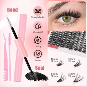 Kit d'extension de cils individuels avec colle bond & seal et applicateur de précision