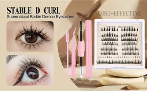 Kit extension ciglia fai-da-te con ciglia a curvatura D e strumenti professionali rosa