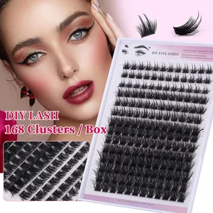 Professional DIY Eyelash Extensions Kit Large Capacity Mixed Lengths Natural Wispy Lashes Synthetic Fiber Eyelash Kit For Women