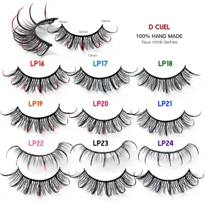Colorful glitter faux mink lashes in Russian D curl set 16-19mm for makeup styling