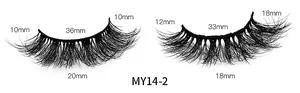 Detaillierte Messungen für 3D-Faux-Mink-Wimpern mit 10-20 mm Länge und 36 mm Gesamtbreite
