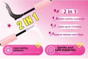 2-in-1 waterproof eyelash mascara wand with black and white heads for 72h lasting wear