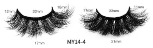 Detaillierte Makroansicht der Maße von überkreuzten 3D-Faux-Mink-falsche Wimpern