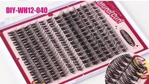Macro shot of natural curl DIY individual lash clusters showing density and soft fibers